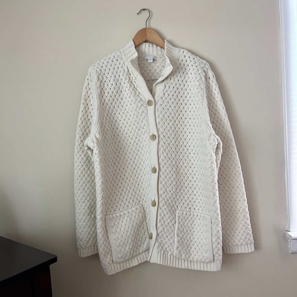J Jill Chunky Basket Weave Cardigan